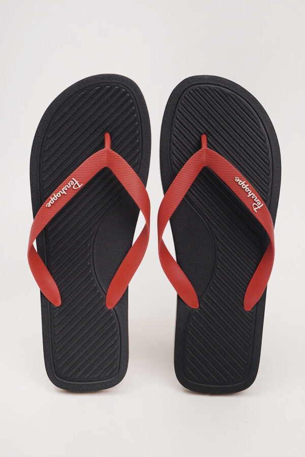 Men's Two-Toned Strap Flip Flops with Contrast Sole