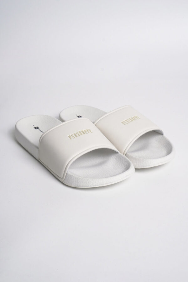 Men's PU One Band Slides with Embossed Branding