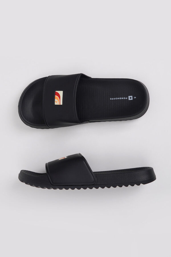 Men's PU Leather Slides with Graphic Print