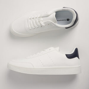Men's Laced-Up Sneakers with Suede Overlays