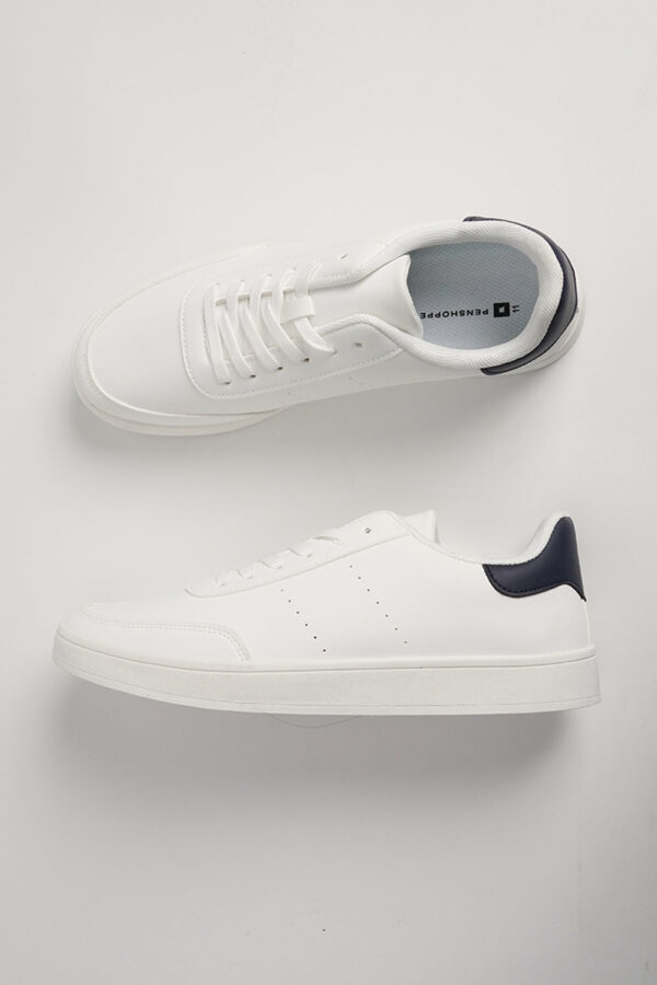 Men's Laced-Up Sneakers with Suede Overlays