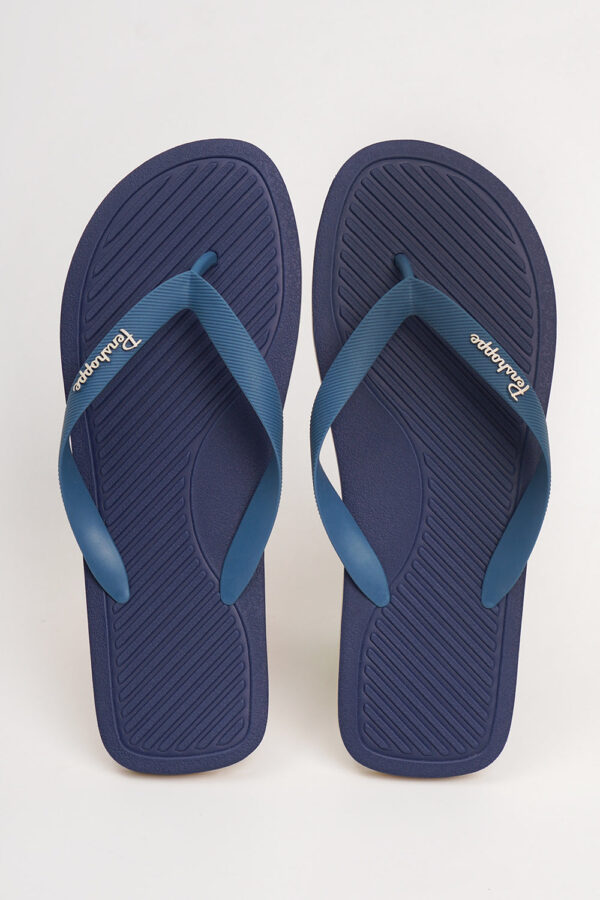 Men's Two-Toned Strap Flip Flops with Contrast Sole