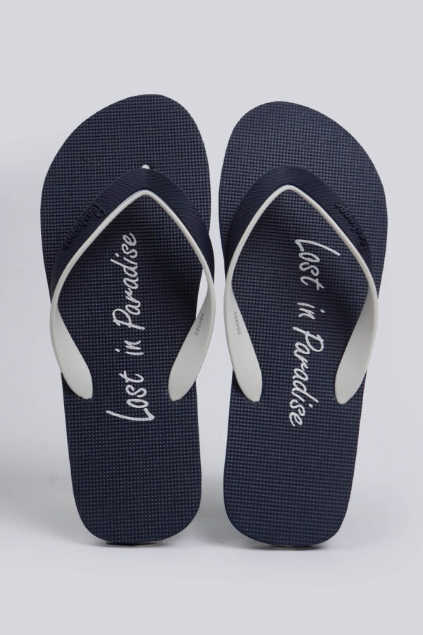 Men's Flip Flops with Printed Text