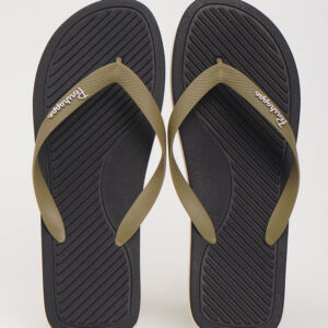 Men's Two-Toned Strap Flip Flops with Contrast Sole