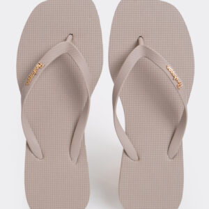 Women's Square Flip Flops with Metal Branding