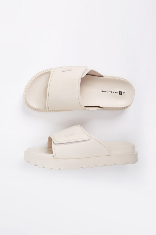 Women's All Rubber One Band Slides with Buckle