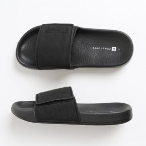 Women's Textured PU Leather Slides with Branding
