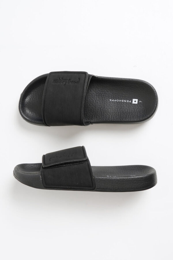 Women's Textured PU Leather Slides with Branding