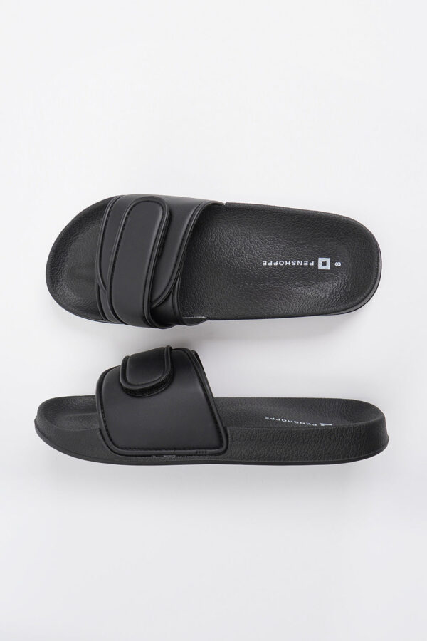 Women's Three Velcro Band Mesh Fabric Slides