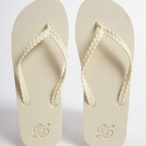 Women's Braided Strap Flip Flops with Debossed 閳ユ阀閳ワ拷Branding