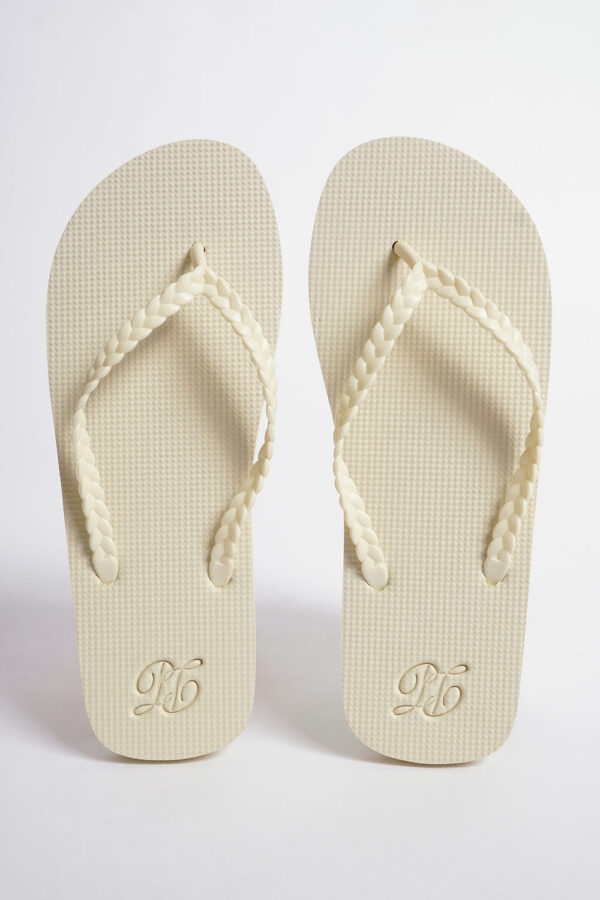 Women's Braided Strap Flip Flops with Debossed 閳ユ阀閳ワ拷Branding