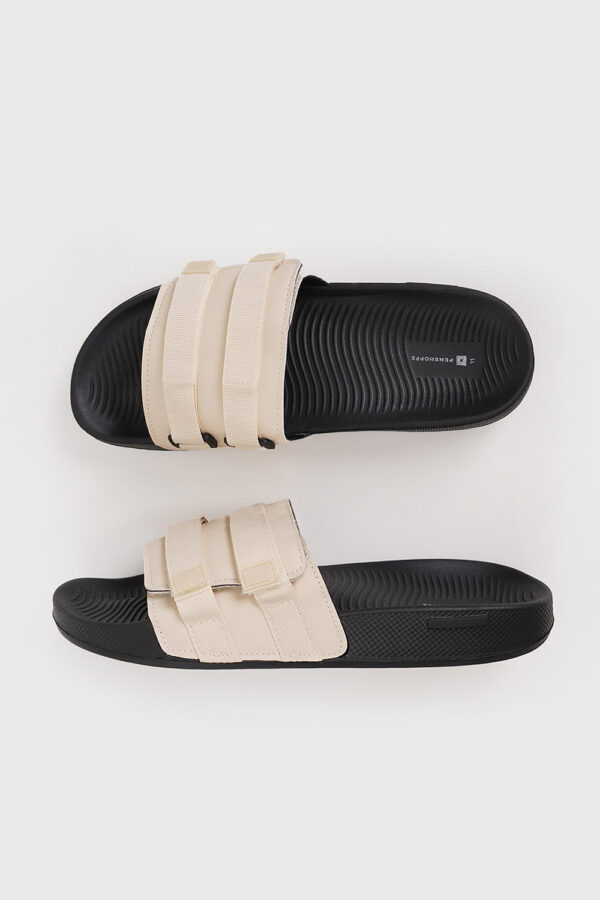 Men's Velcro Band Slides with Strap Details