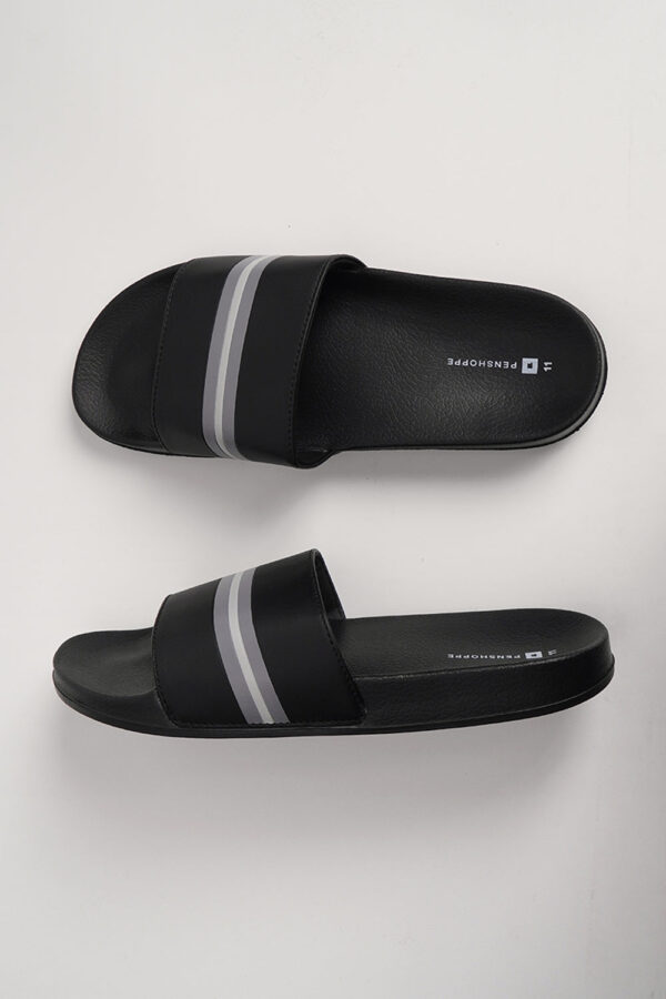 Men's One Band Slides with Stripes Details