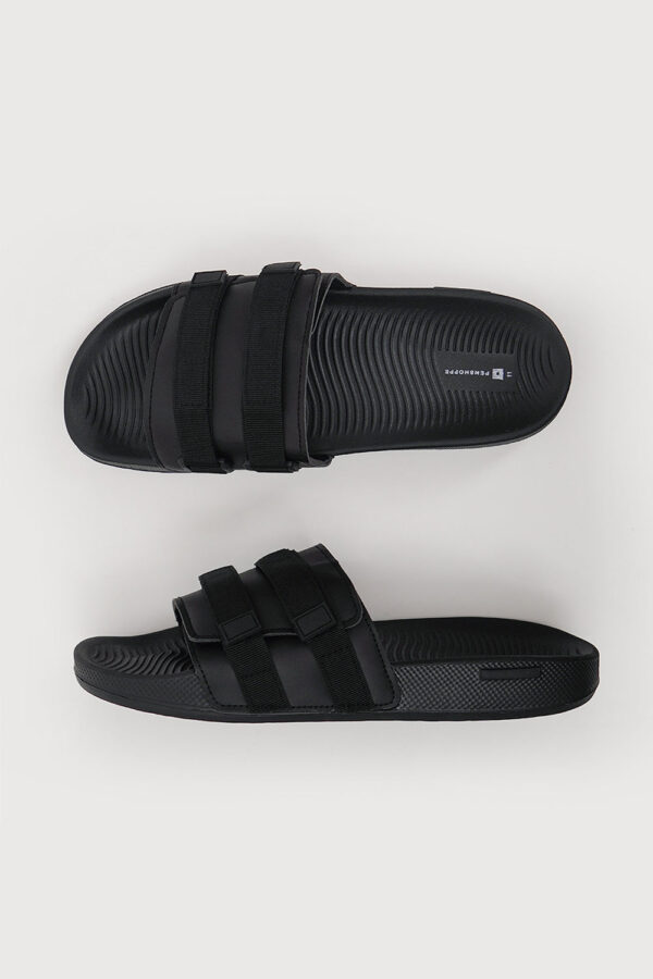 Men's Velcro Band Slides with Strap Details