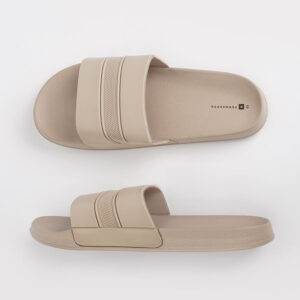 Men's All Rubber One Band Slides with Perforated Stripes